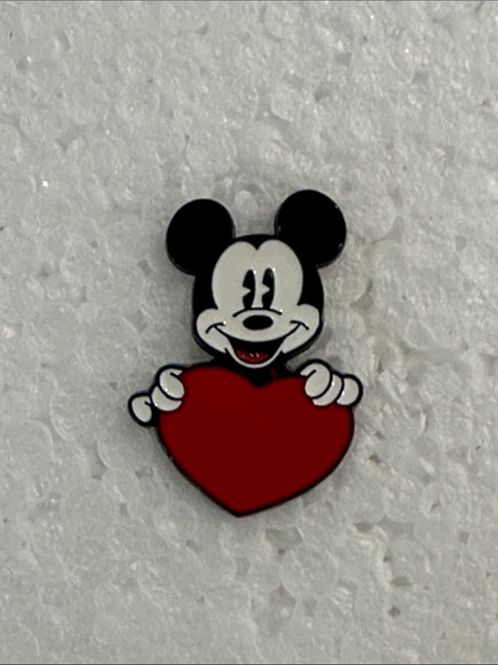 Disney Black & Red Mickey Mouse Heart Enamel Pin